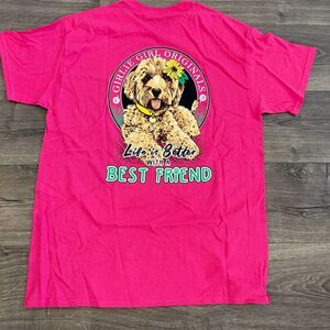 Girlie Girl Originals Women's Pink T-Shirt L "Life is Better with a Best Friend"